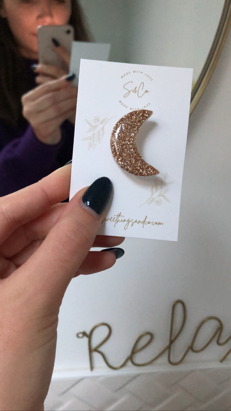 Broche poétique petite lune