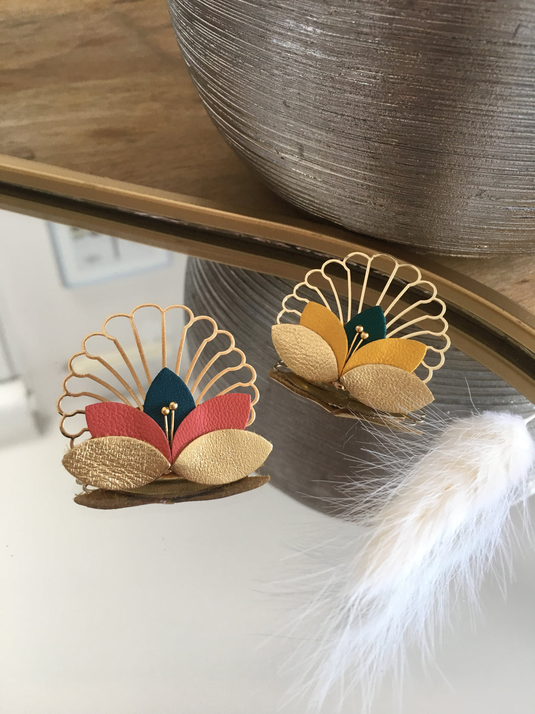 Broche poétique Paon
